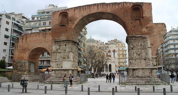 photo of view of Arch of Galerius and Rotunda, Thessaloniki, Greece.