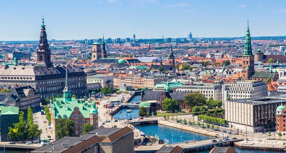 Copenhagen City, Denmark, Scandinavia. Beautiful summer day.