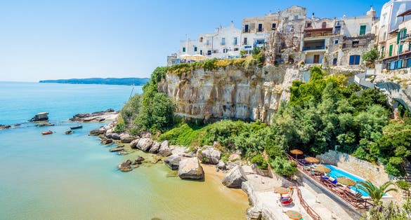 Old seeside town of Vieste in Puglia, Italy