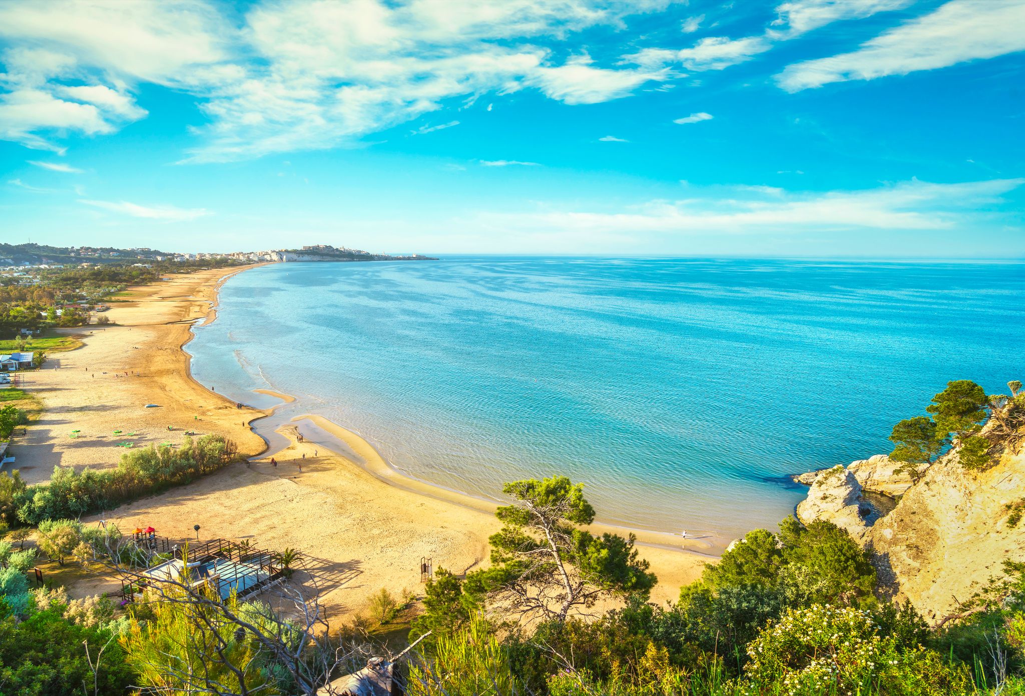 Photo of Vieste and Pizzomunno beach view, Italy.