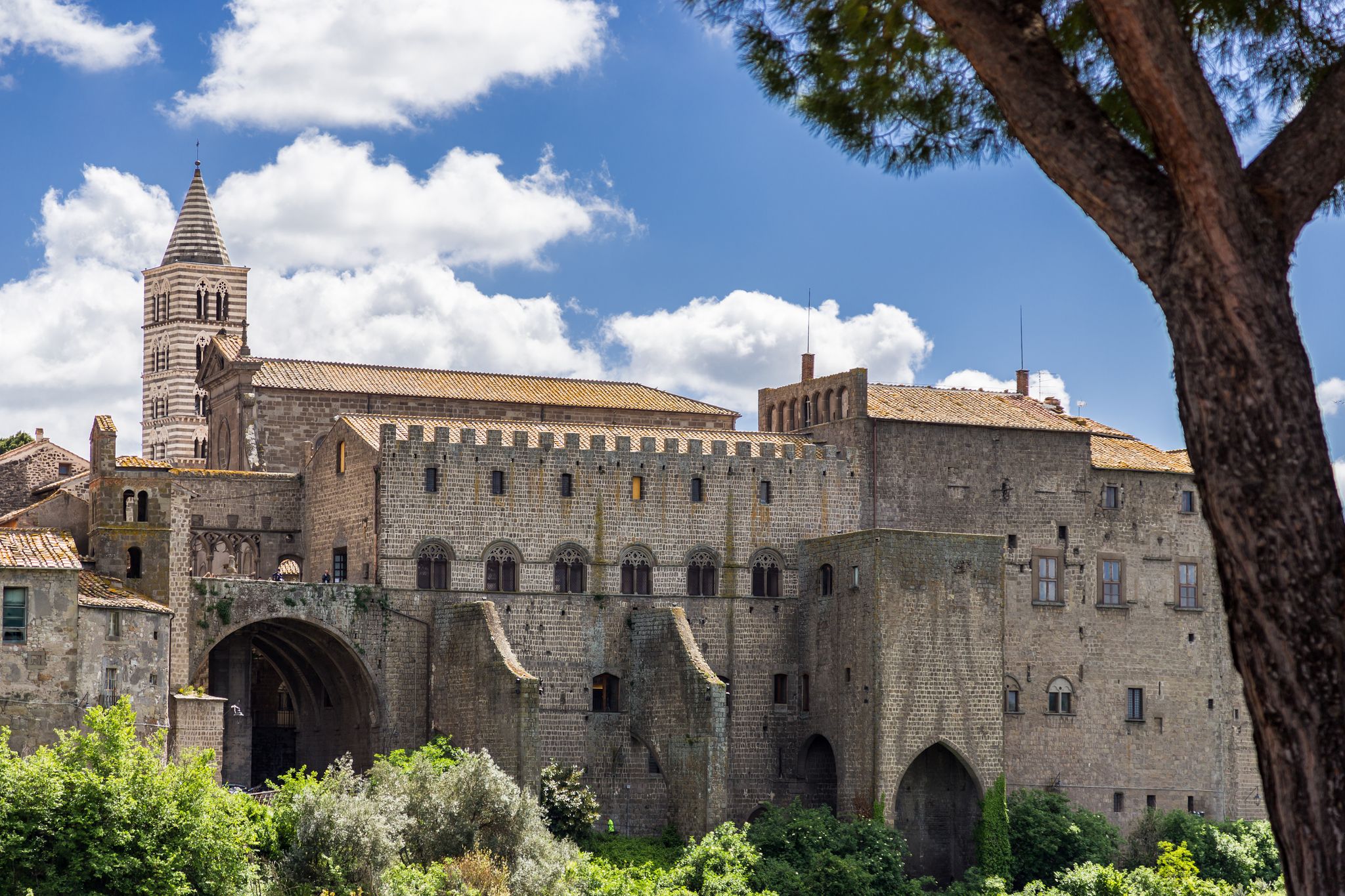The Papal Palace and Cathedral complex in the medieval town of Viterbo, Viterbo northern Lazio, Italy