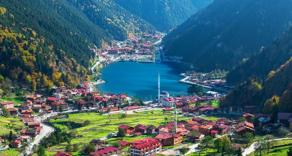 Photo of mountain village of Uzungol in Trabzon, Turkey.