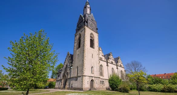Photo of the gothic church in the east of the town Wittenberg, Germany.