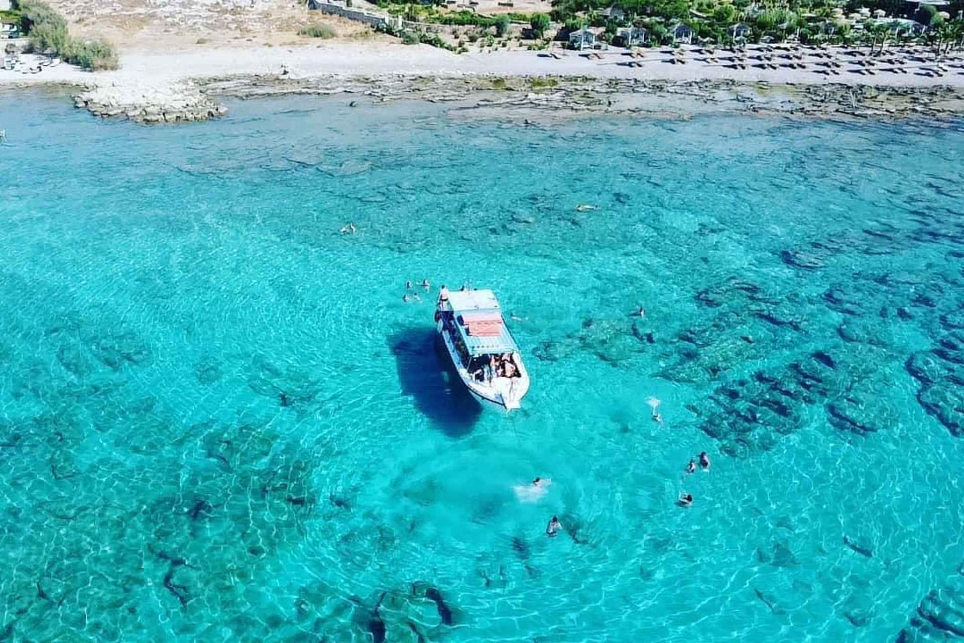 Lindos: 1.5 Hour Glass-Bottom Boat Cruise with Swim Stops