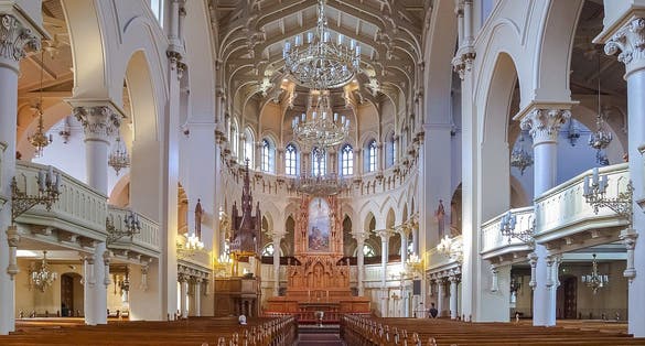 Photo of interior of St. John's Church in Helsinki, Finland is a Lutheran church in the Gothic Revival style.