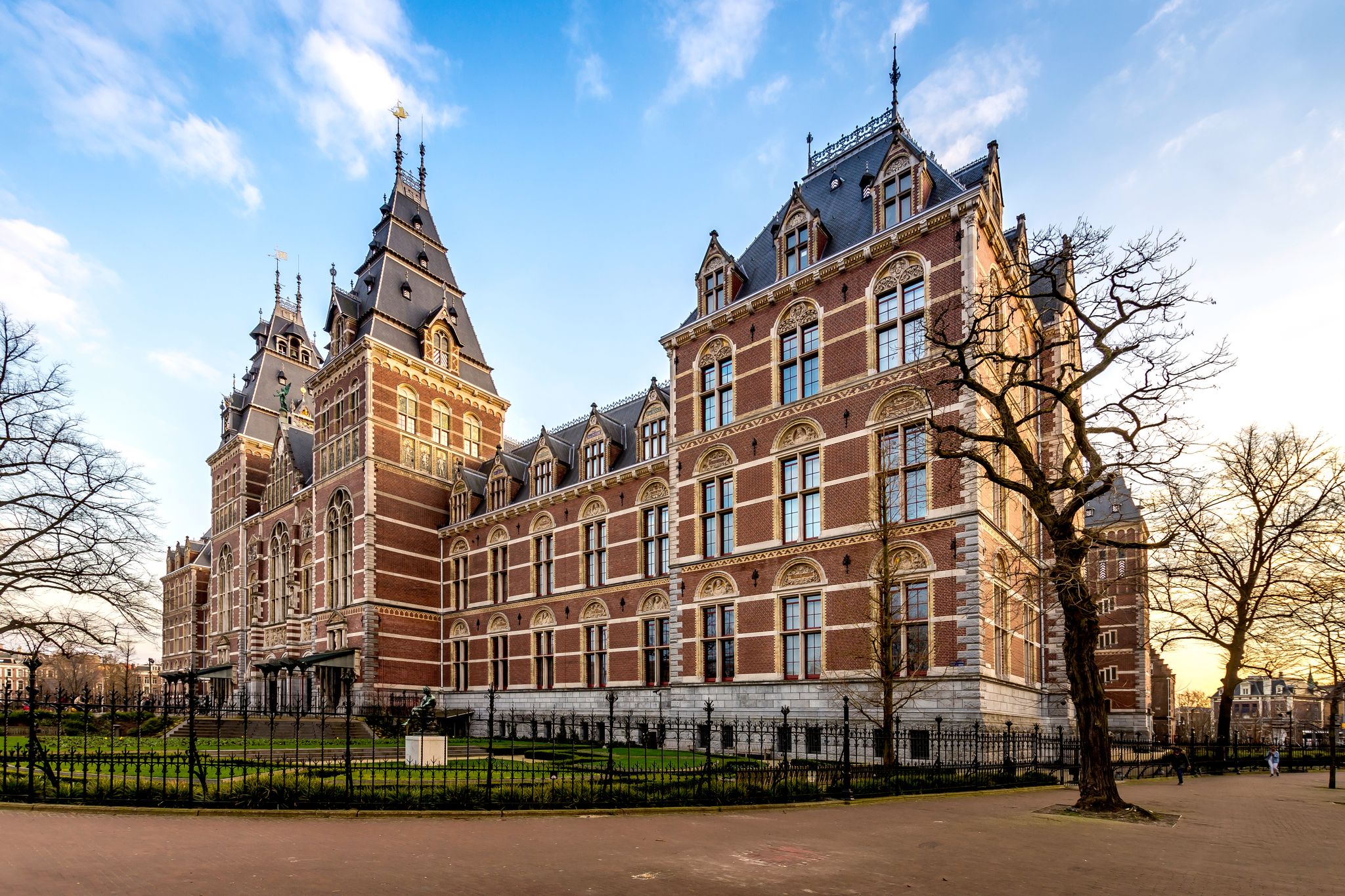 Photo of beautiful view of the Rijksmuseum famous building in Amsterdam, Netherlands.