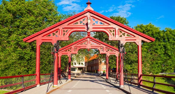 Old Town Bridge or Gamle Bybro or Bybroa is a bridge crosses Nidelva River in Trondheim, Norway