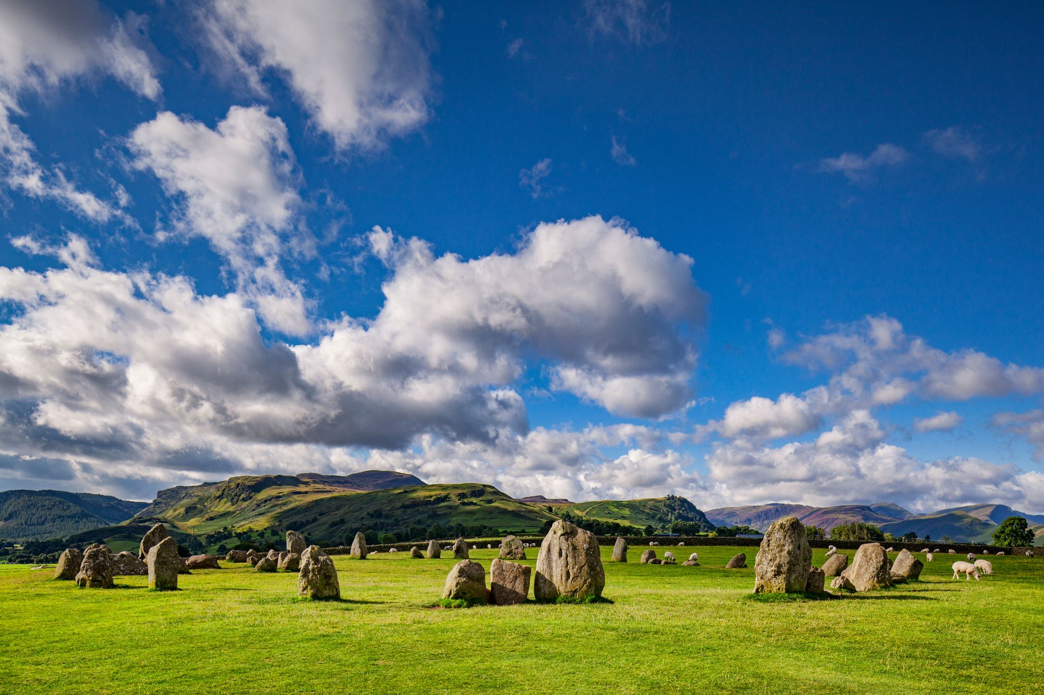 Photo of famous Castlerigg Stones Circle in Keswick, England.