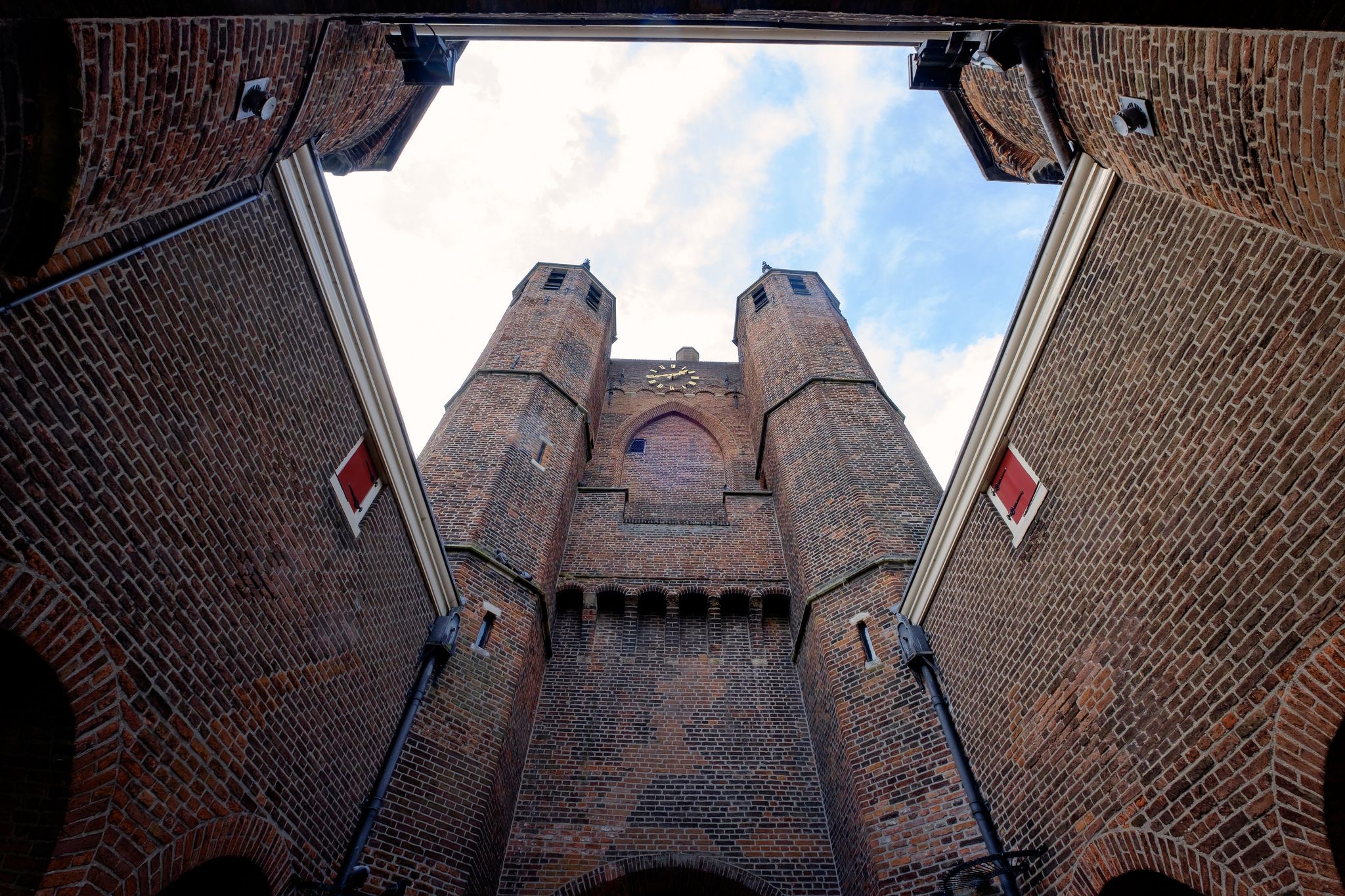 photo of shot from inside the gate at Amsterdamse Poort, Haarlem in Netherlands.