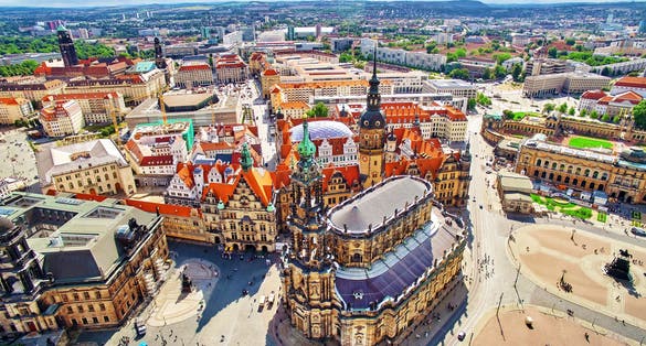 Photo of historical center of the Dresden Old Town.