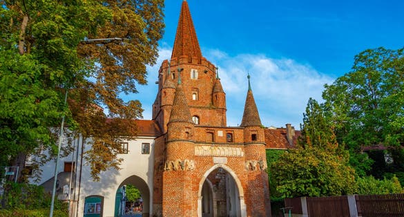 Photo of Kreuztor gate in German town Ingolstadt.