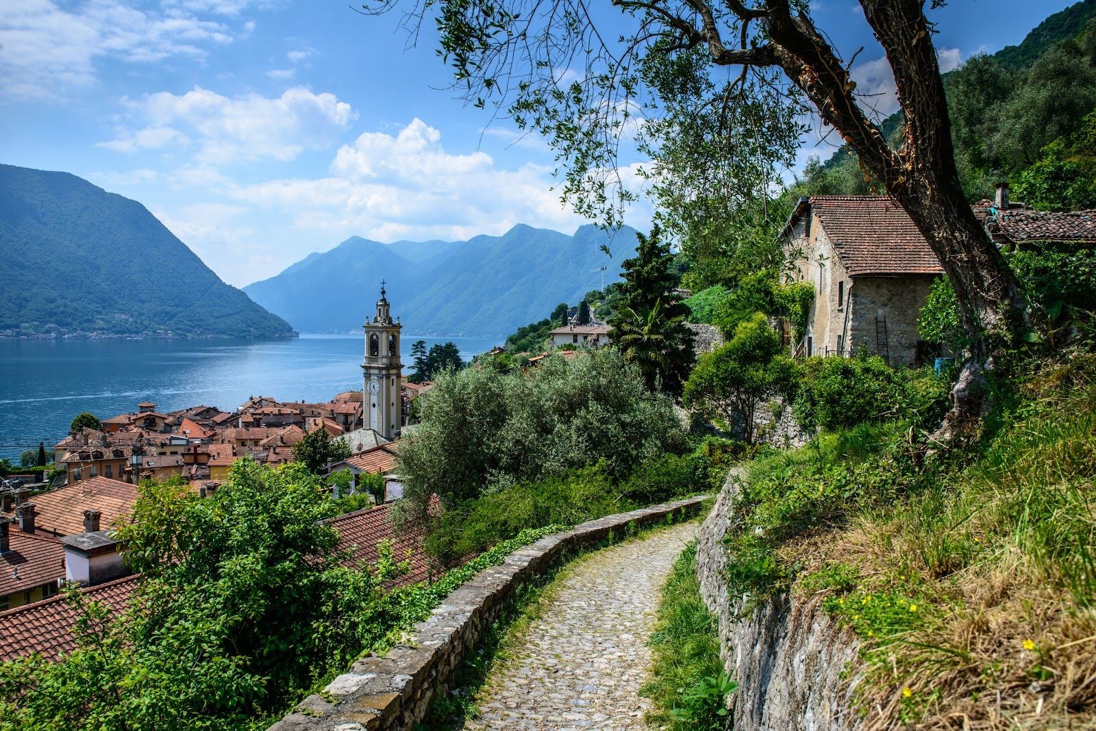 Greenway del Lago di Como, Colonno, Como, Lombardy, Italy