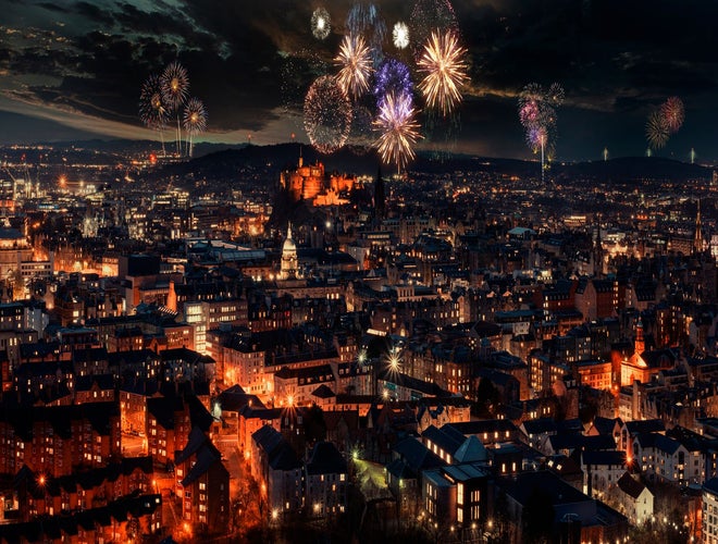 Fireworks Over Edinburgh City, Scotland.jpg