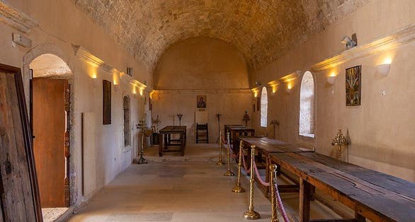 photo of view interior Ιερά Μονή Αρκαδίου, Greece.