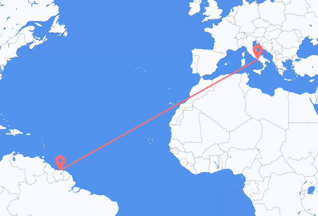 Paramaribo to Naples