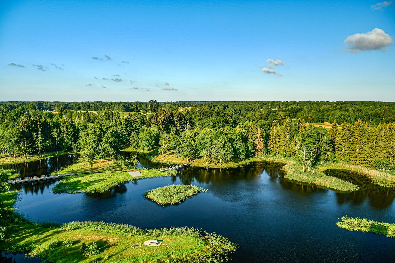 Kirkilai Lakes and Observation Tower, Širvėnos seniūnija, Biržų rajono savivaldybė, Panevezys County, Lithuania