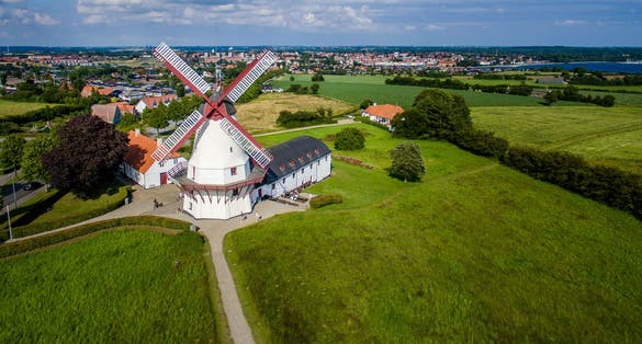 Historic windmill at Dybbøl near Sønderborg, Denmark