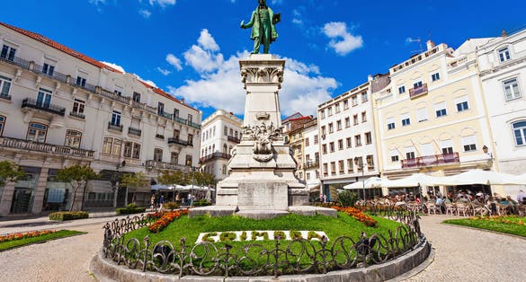 Photo of Joaquim Antonio de Aguiar monument at Largo da Portagem in Coimbra, Portugal.