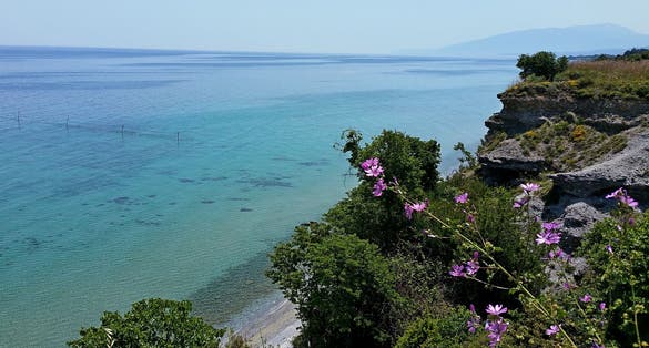 Photo of beach view near Leptokarya Greece in summer.