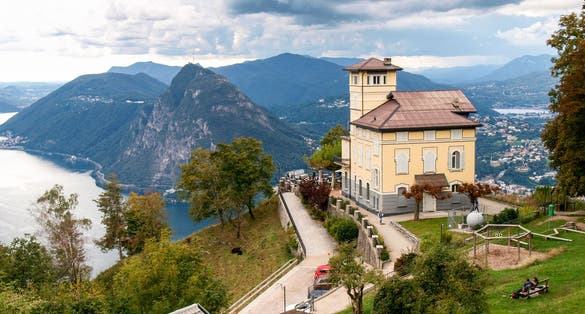 photo of Lugano, Switzerland: Ancient restaurant on the summit of Monte Bré.