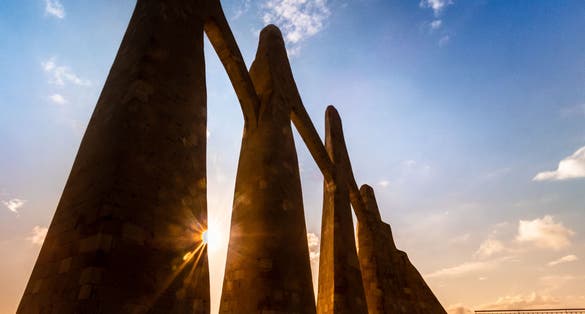 photo of view of Zalongo greek monument dedicated to the souliotes women , Kamarina, Greece.