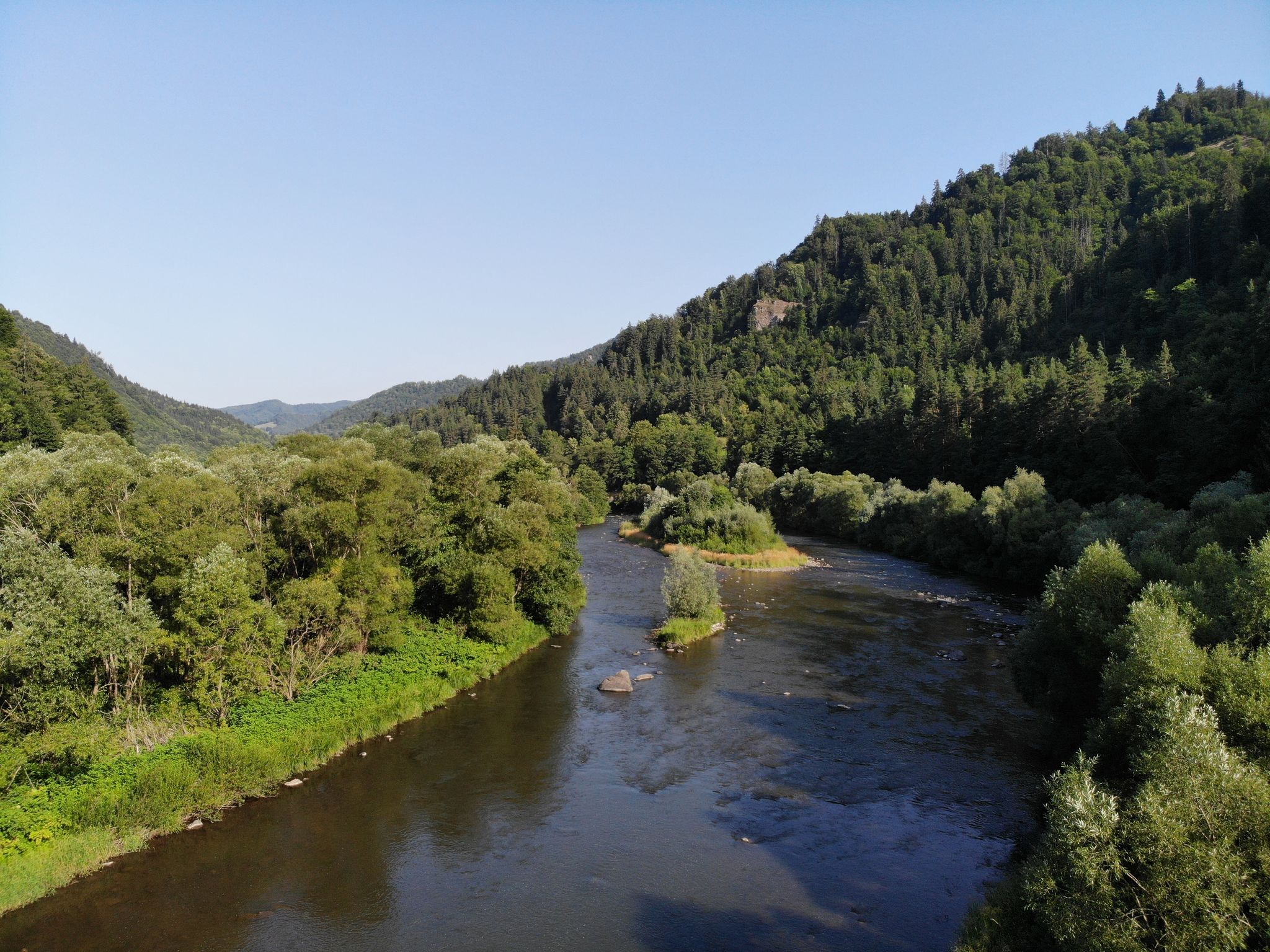 Photo of Mures River in Mureș Gorge Superior Natural Park, Romania .