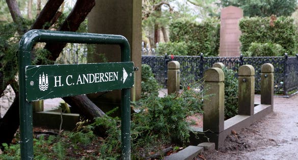 Photo of Hans Christian Andersens grave on the Assistens Cemetery in Copenhagen ,Denmark.
