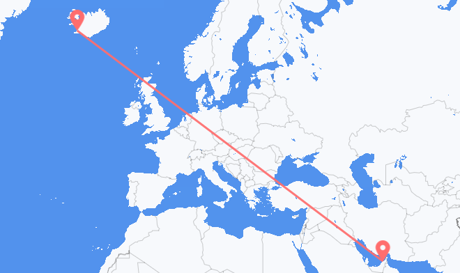 Dubai to Reykjavik