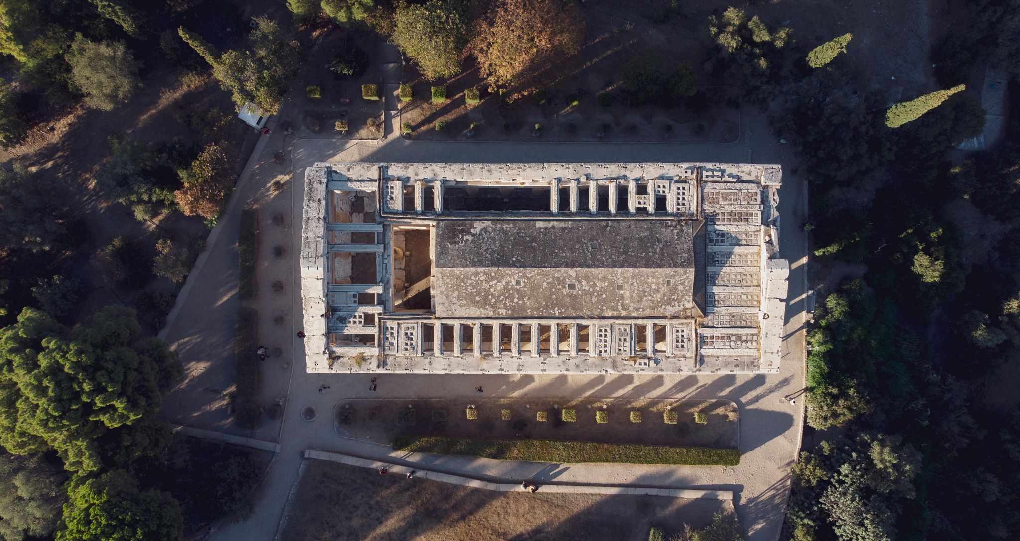 photo of view of Aerial drone photo of iconic Temple of Hephaestus one of the most well preserved in Greece.