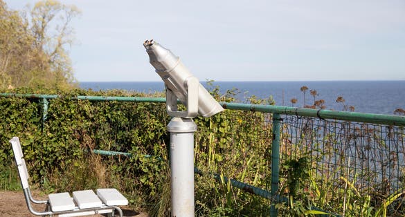 Photo from the top of the Stevns lighthouse in Copenhagen, Denmark.