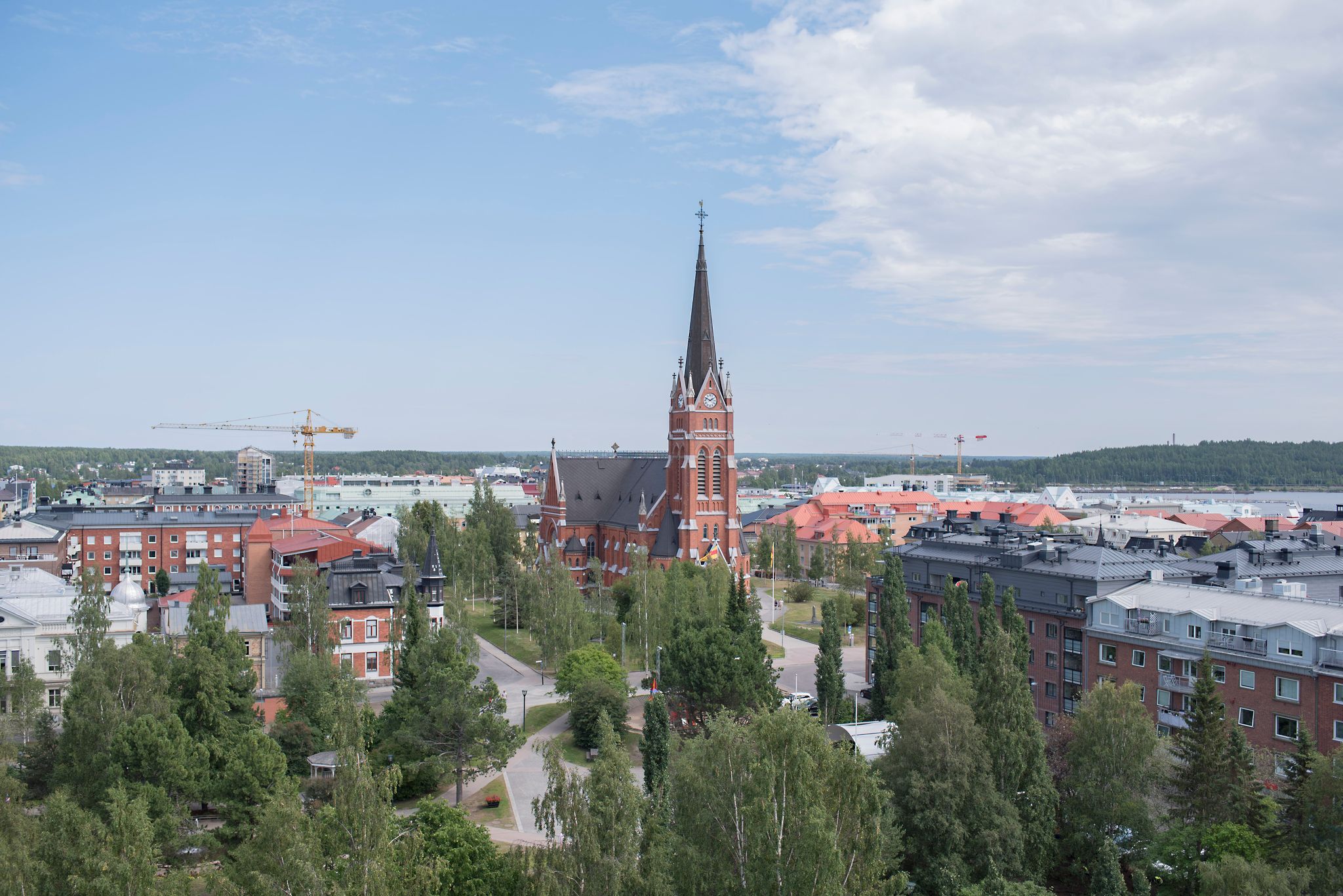 Photo of aerial view Over Luleå, Sweden.