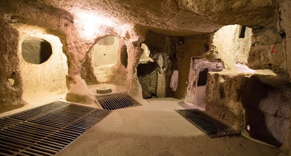 photo of Derinkuyu cave city in Cappadocia, Turkey.