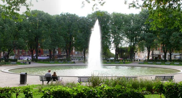 photo of fountain at Karlaplan in Stockholm, Sweden.
