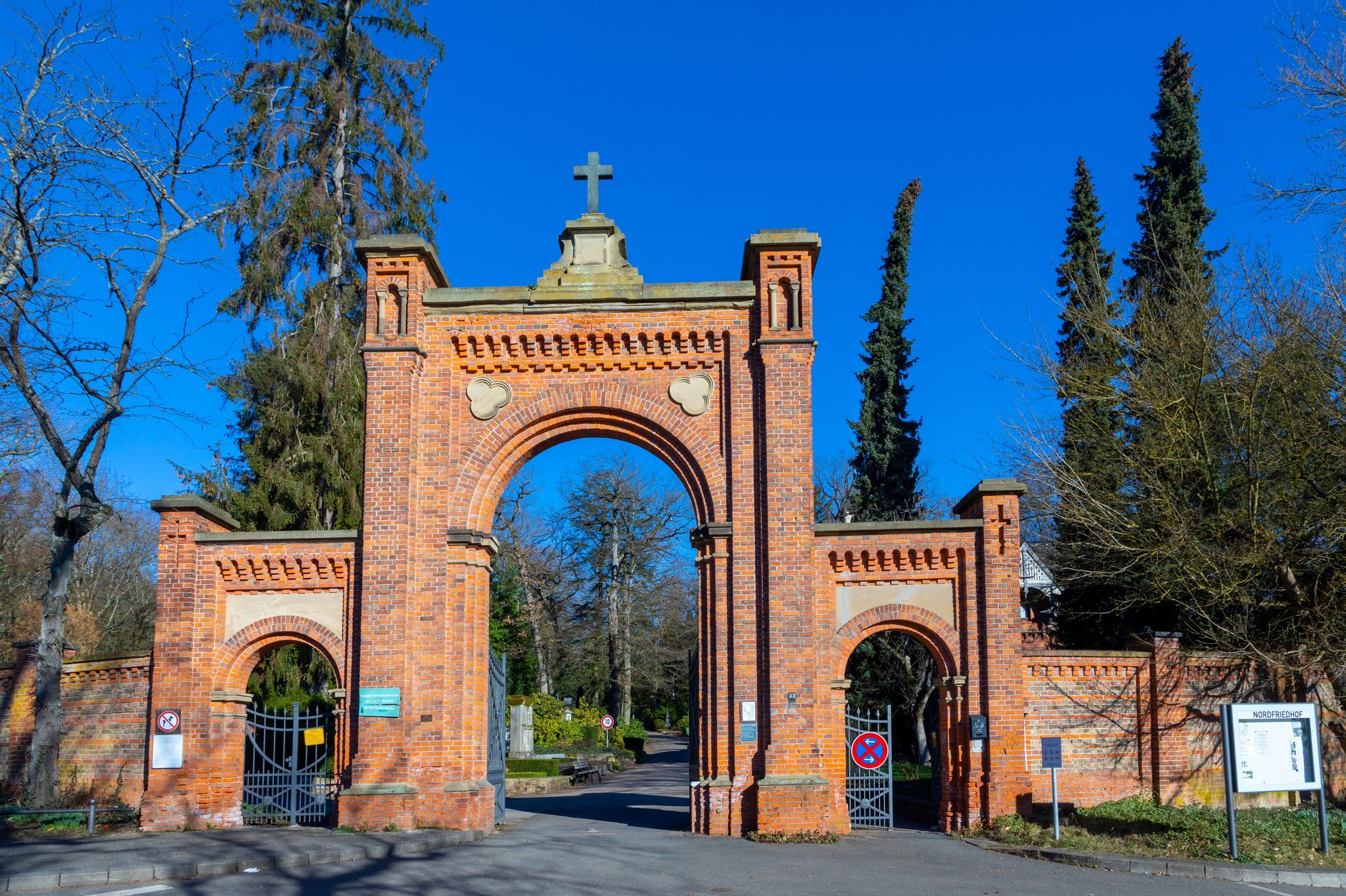 portal of North cemetery in Wiesbaden, Germany