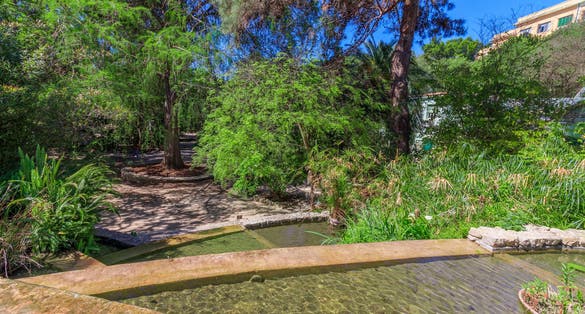 Fountain in the Botanical Garden of Cagliari. Sardinia, Italy