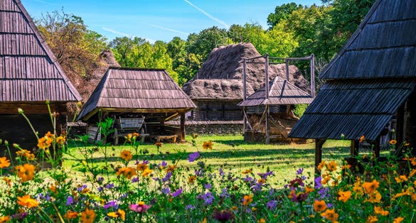 Photo of BUCHAREST, ROMANIA - Dimitrie Gusti National Village Museum, located in Herastrau Park showcasing traditional Romanian village life.