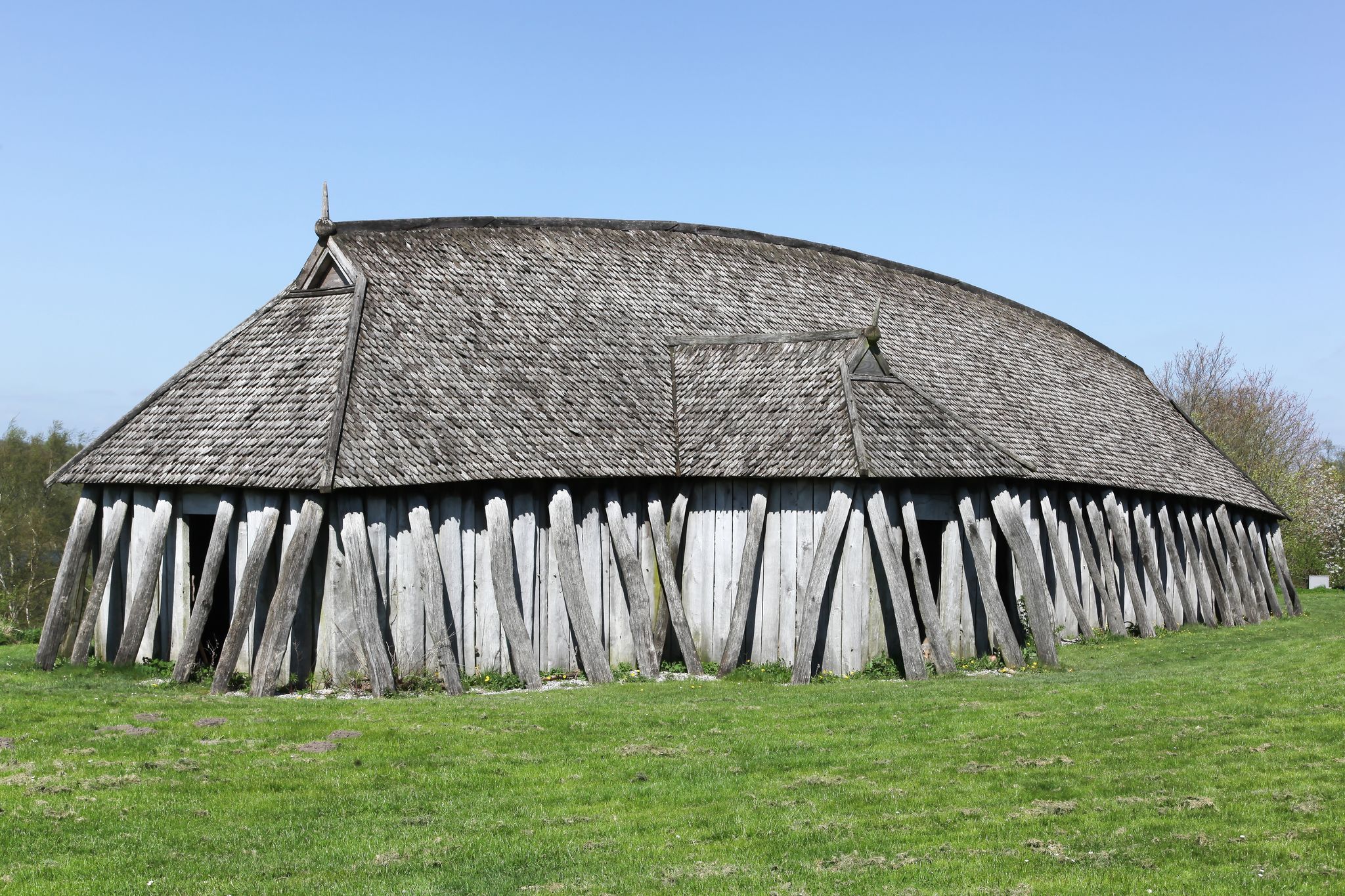Photo of Viking house in Fyrkat, Hobro, Denmark.
