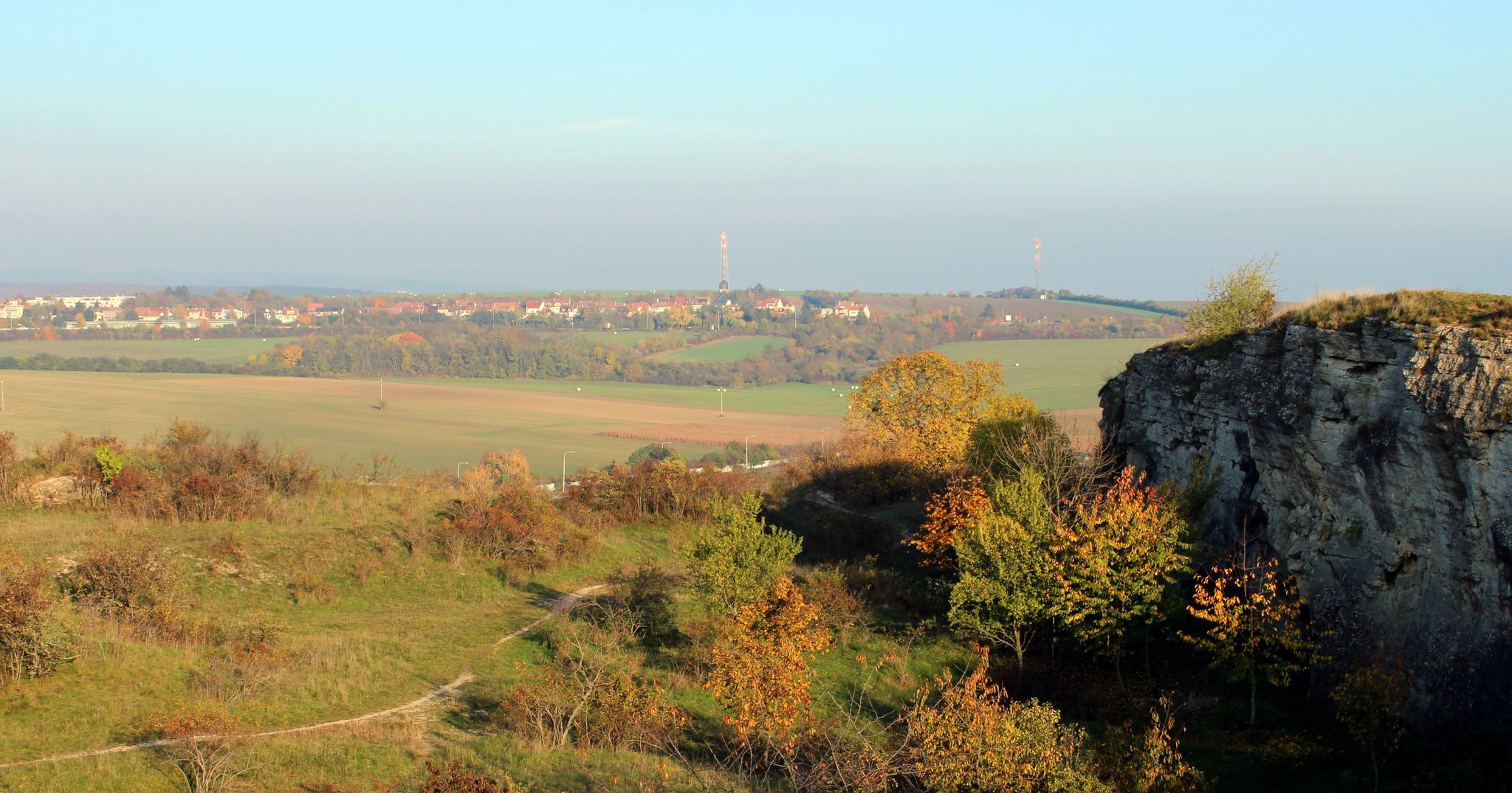 Photo of view from the Stránská rock hill to Líšeň, Czech Republic.