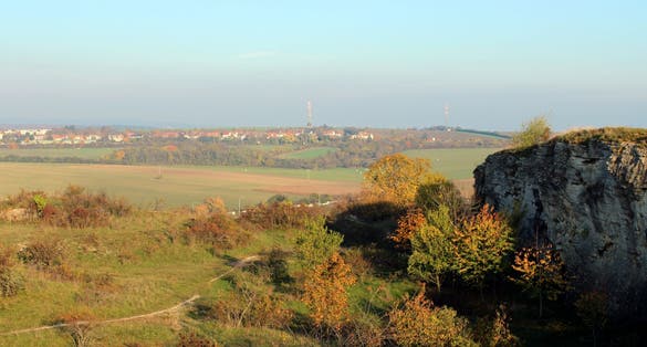 Photo of view from the Stránská rock hill to Líšeň, Czech Republic.