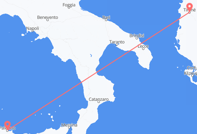 Palermo to Tirana