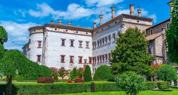 Courtyard of Castello del Buonconsiglio in Trento, Italy.