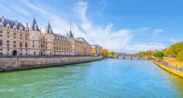 The Conciergerie - former courthouse and prison at river Seine in Paris, France