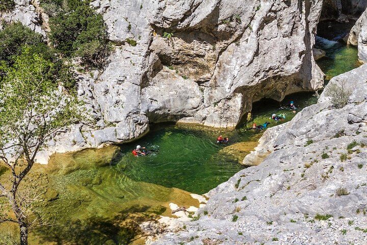 Canyoning descent of the Galamus Gorge