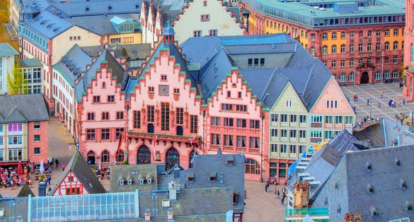 Photo of Roemerberg old city in Frankfurt am Main, Germany.