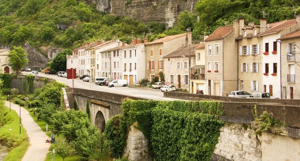 Photo of Quay in Cahors town, France.