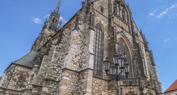 Photo of St. Peter & Paul Cathedral, national & cultural monument, important work of architecture in Moravia, located in the south of the city, on top of Petrov hill, Brno, Czech Republic.