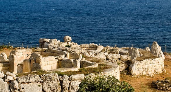 Photo of Neolithic temples of Mnajdra, Malta.