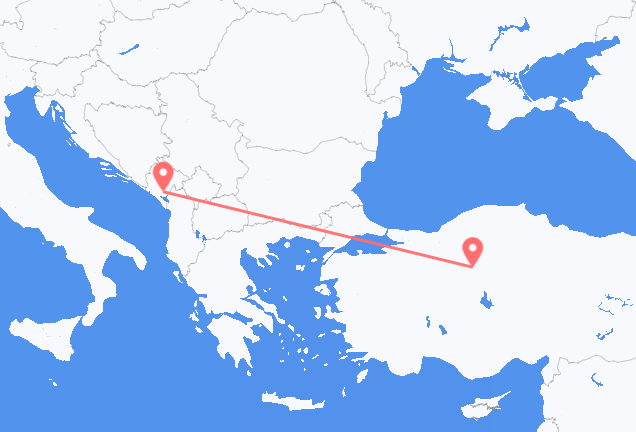 Podgorica to Ankara