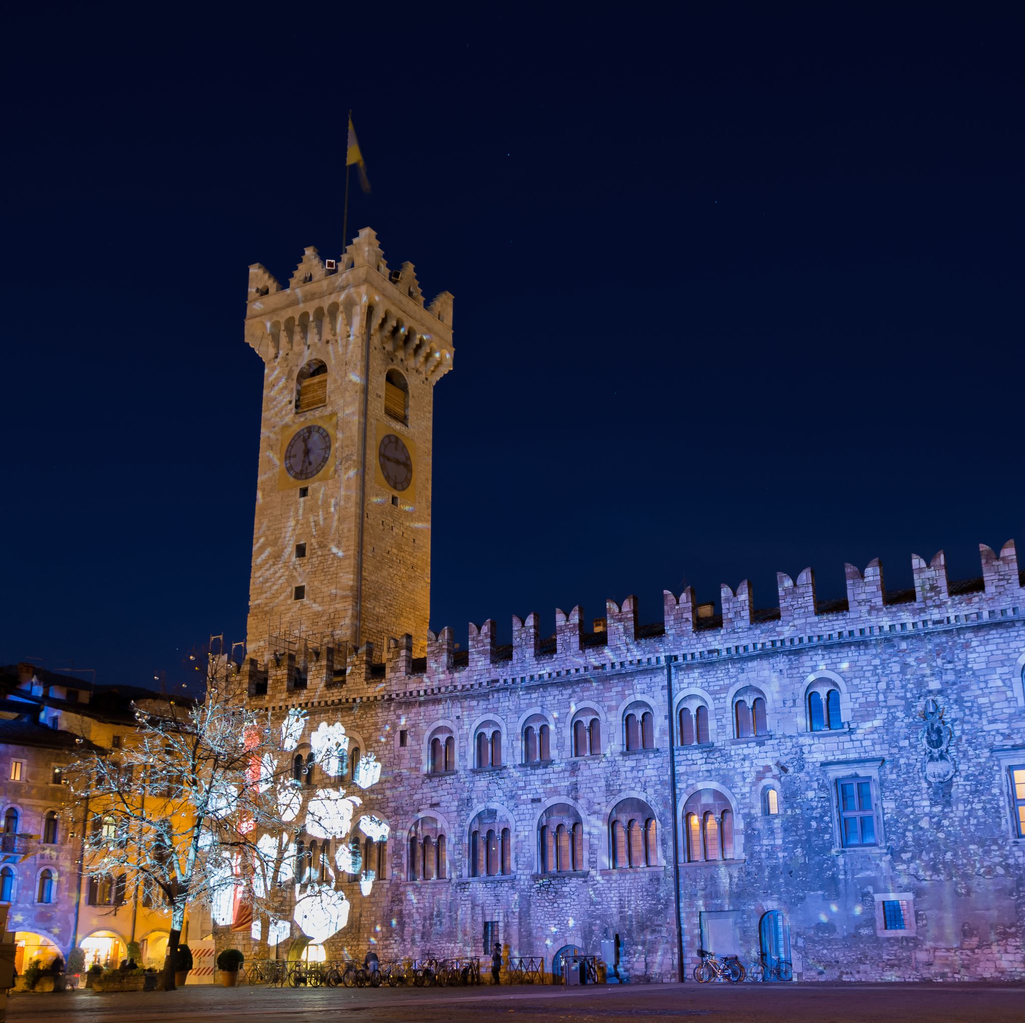 Christmas in Trento, a charming old town with the Christmas lights. Trento, italy.