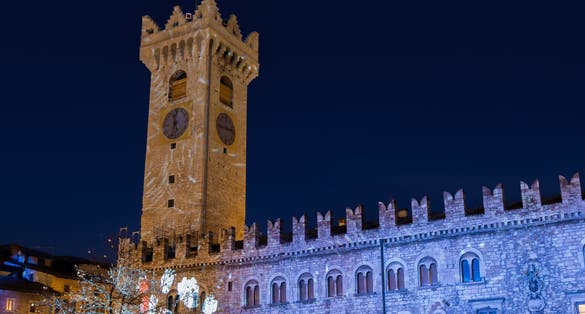 Christmas in Trento, a charming old town with the Christmas lights. Trento, italy.